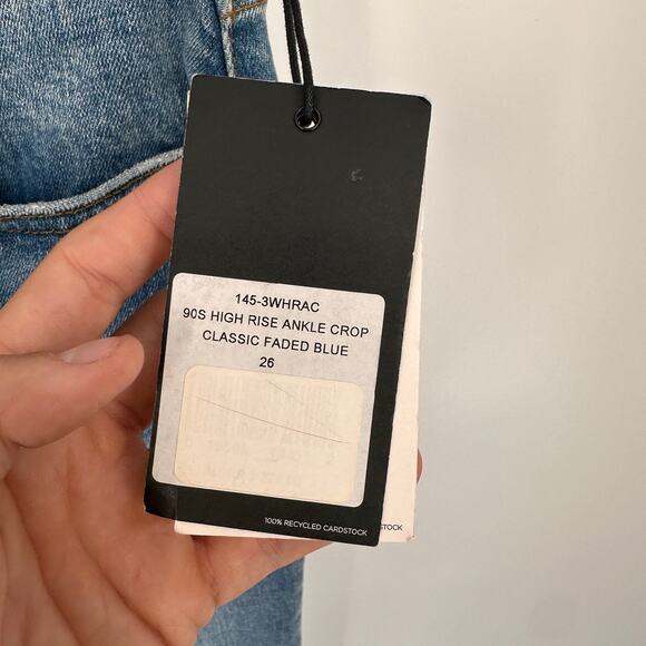 RE/DONE NWT 90's High Rise Ankle Crop in Classic Faded Blue // 26 - Picture 7 of 12